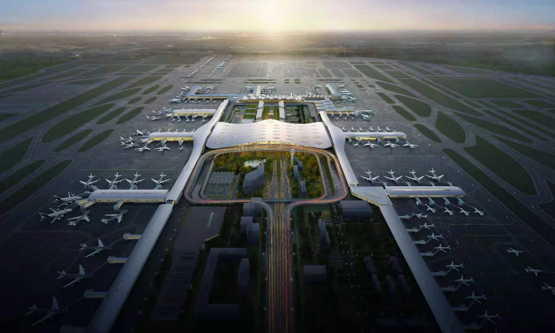 萧山机场三期建设工程效果图